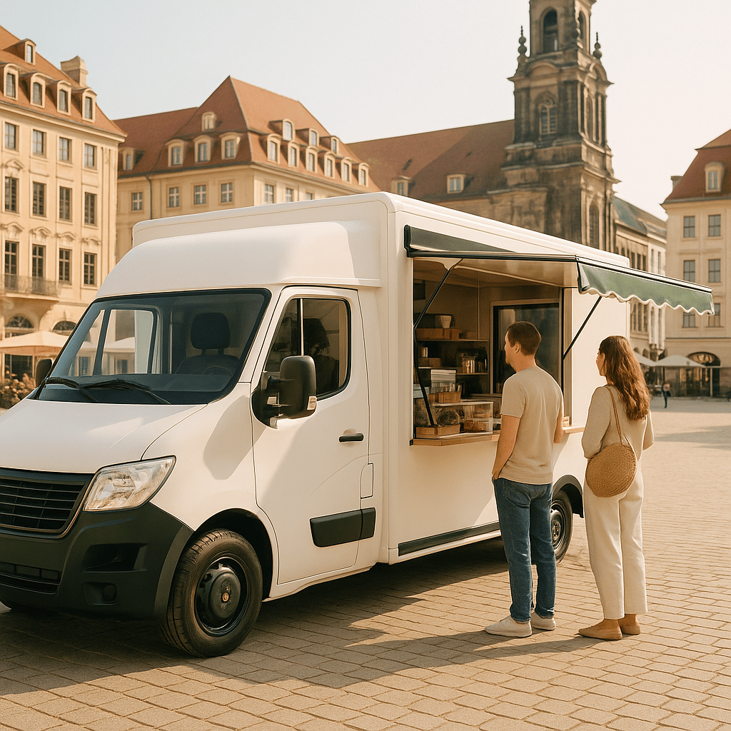 Der maliki Foodtruck bei einem Event in der Stadt