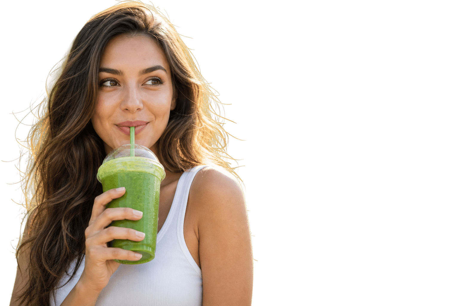 Junge Frau mit Smoothie